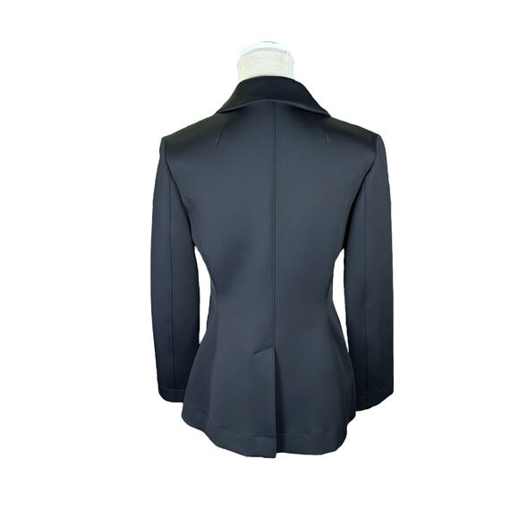 MM Lafleur Moreland Scuba Travel Blazer Jacket Women's 4 Black Career Minimalist - Picture 5 of 7
